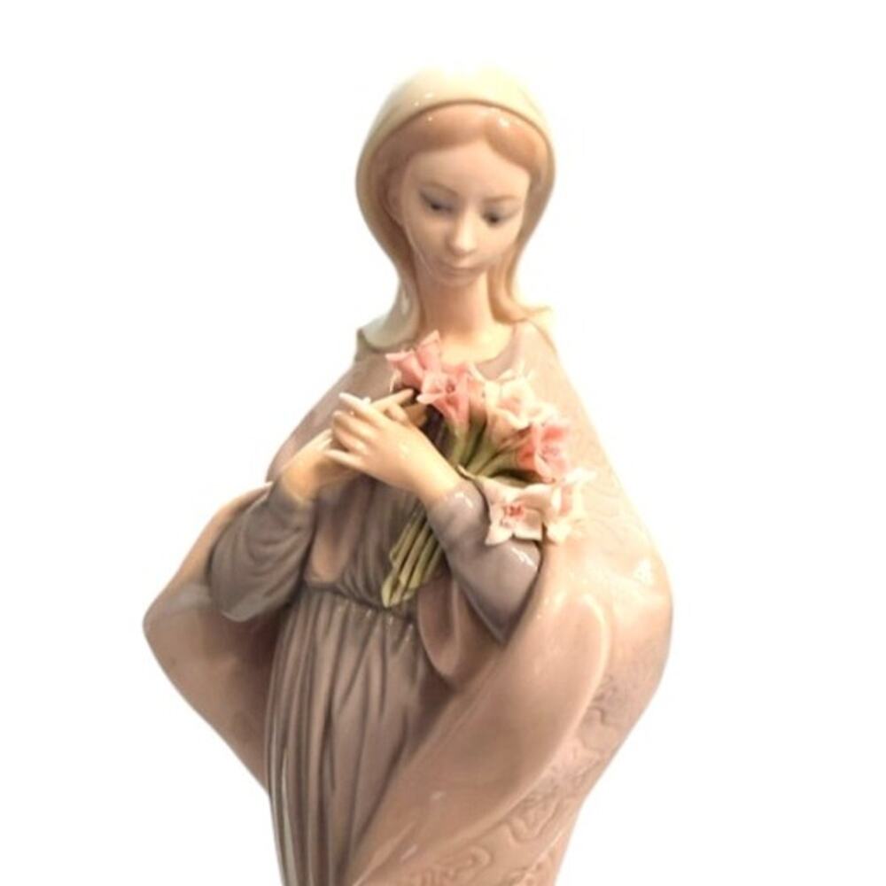 Retired Lladro 5171 Our Lady With Flowers Figurine Vicente Martinez 12.5" VTG - Picture 3 of 8